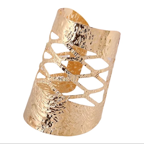 Egyptian Statement Gold cuff bracelet - Stunning - Adjustable - Picture 2 of 6